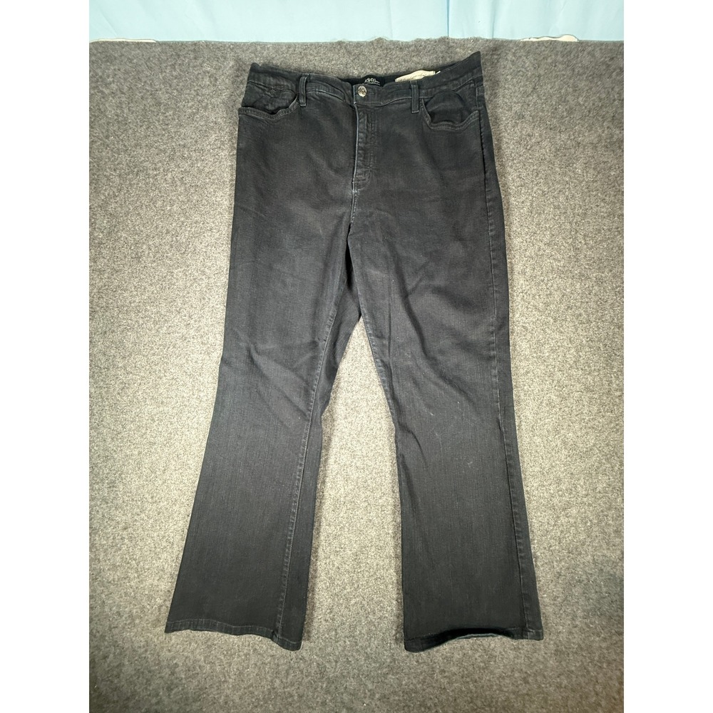 NYDJ Barbara Bootcut Jeans Womens 14 Black High Rise Stretch Denim 708811